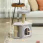 Árbol para Gatos Altura 66 cm Torre para Gatos con Cama Cueva Plataforma Bola Colgante y Poste de Yute Gris Claro