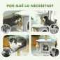 Árbol para Gatos Altura 66 cm Torre para Gatos con Cama Cueva Plataforma Bola Colgante y Poste de Yute Gris Claro