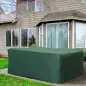 Funda para Muebles de Jardín Exterior Impermeable Tela Oxford con Cierre de Cordón y Ojales 222x155x67 cm Verde Oscuro