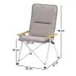Sillas de Camping Plegables de Aluminio con Respaldo Alto Ajustable Reposabrazos de Madera 59x67x96 cm Gris Claro