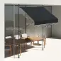 Toldo Manual Retráctil 200x120x210-310 cm para Balcón y Terraza con Altura Ajustable con Manivela Negro