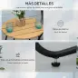 Conjunto de Muebles de Jardín de Ratán 3 Piezas Incluye 1 Mesa y 2 Sillones con Cojines Acolchados Gris