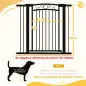 Puerta para Perros con Ancho Ajustable 76-104 cm Barrera de Seguridad con 2 Extensiones y Doble Bloqueo Negro