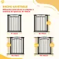 Puerta para Perros con Ancho Ajustable 76-104 cm Barrera de Seguridad con 2 Extensiones y Doble Bloqueo Negro