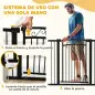 Puerta para Perros con Ancho Ajustable 76-104 cm Barrera de Seguridad con 2 Extensiones y Doble Bloqueo Negro
