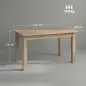 Mesa de Comedor Rectangular 140x80 cm para 6 Personas Tablero Laminado de 30 mm y Patas Robustas Estilo Moderno Natural
