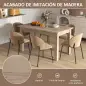 Mesa de Comedor Rectangular 140x80 cm para 6 Personas Tablero Laminado de 30 mm y Patas Robustas Estilo Moderno Natural
