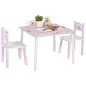 Mesa y Sillas Infantiles para Niños de 2-5 Años de 3 Piezas Mesa Infantil con Sillas para Sala de Juegos Rosa y Blanco