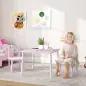 Mesa y Sillas Infantiles para Niños de 2-5 Años de 3 Piezas Mesa Infantil con Sillas para Sala de Juegos Rosa y Blanco