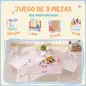 Mesa y Sillas Infantiles para Niños de 2-5 Años de 3 Piezas Mesa Infantil con Sillas para Sala de Juegos Rosa y Blanco