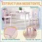 Mesa y Sillas Infantiles para Niños de 2-5 Años de 3 Piezas Mesa Infantil con Sillas para Sala de Juegos Rosa y Blanco
