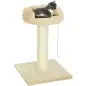 Árbol Rascador para Gatos Pequeños con Plataforma Cuerda Bola con muelle y Poste de Sisal 55x55x83 cm Beige