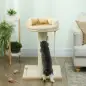 Árbol Rascador para Gatos Pequeños con Plataforma Cuerda Bola con muelle y Poste de Sisal 55x55x83 cm Beige