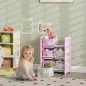 Estantería Infantil para Niños de +3 Años Estantería para Juguetes con 6 Cajas de Tela no Tejida 43x30x60 cm Rosa