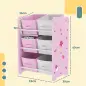 Estantería Infantil para Niños de +3 Años Estantería para Juguetes con 6 Cajas de Tela no Tejida 43x30x60 cm Rosa