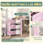 Estantería Infantil para Niños de +3 Años Estantería para Juguetes con 6 Cajas de Tela no Tejida 43x30x60 cm Rosa