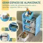 Estantería Infantil para Niños de +3 Años Estantería para Juguetes con 6 Cajas de Tela no Tejida 43x30x60 cm Azul
