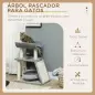Mini Rascador para Gatos con Postes de Yute Plataforma en U Cama de Felpa y Juguetes Colgantes 60x30x76 cm Gris Claro