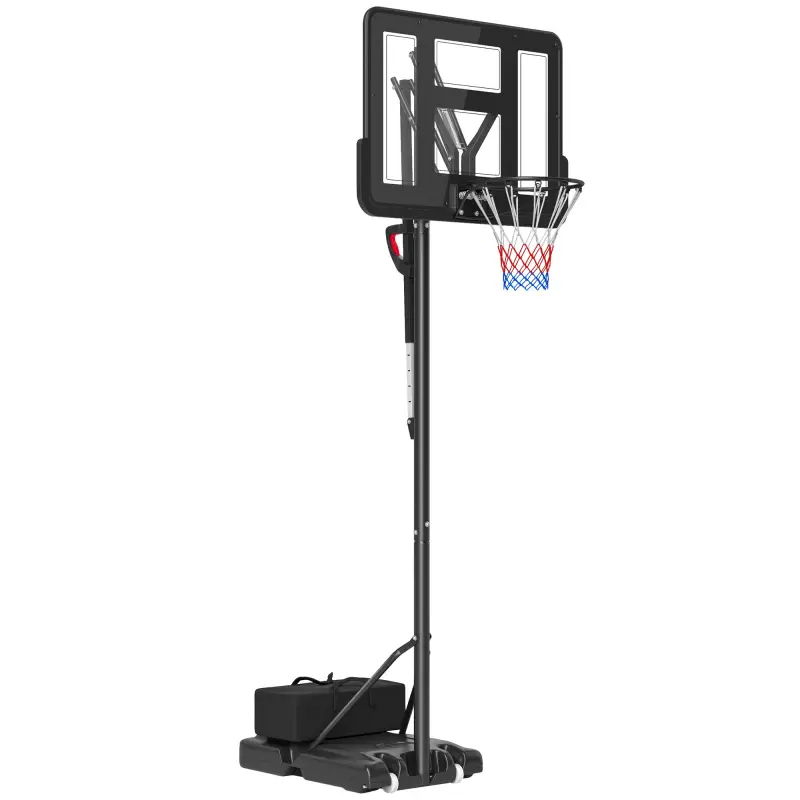 Canasta de Baloncesto para Exteriores/Interiores Altura Ajustable 235-305 cm con Ruedas Base Rellenable Bolsa de Peso