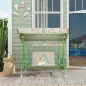 Columpio de Jardín Exterior para Niños de +3 Años con Toldo Ajustable Arnés de Seguridad 112x75x120 cm Verde
