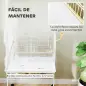 Jaula para Pájaros con Divisor Comederos Bandeja Extraíble y Soporte para Canarios y Periquitos 76x46x46/116 cm Blanco