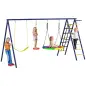 Conjunto de Columpios 6 en 1 para Niños con Nido Escalera Red para Escalar Canasta 350x183x200 cm Multicolor Conjunto de Columpios 6 en 1 para Niños con Nido Escalera Red para Escalar Canasta 350x183x200 cm Multicolor