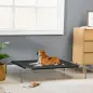 Cama Elevada para Perros 110x75x20 cm con Marco de Acero para Interior Exterior Negro