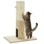 Poste Rascador para Gatos 79 cm Arañador para Gatos con Bola Colgante Poste de Yute 59,5x39x79 cm Beige y Crema