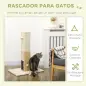 Poste Rascador para Gatos 79 cm Arañador para Gatos con Bola Colgante Poste de Yute 59,5x39x79 cm Beige y Crema