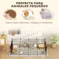 Parque Metálico para Animales Pequeños de 12 Paneles Desmontable Diseño DIY para Erizo 140x70x35 cm Negro
