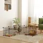 Parque Metálico para Animales Pequeños de 12 Paneles Desmontable Diseño DIY para Erizo 140x70x35 cm Negro