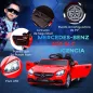 Coche Eléctrico para Niños de +3 Años Mercedes SLC 300 con Batería 12V Mando a Distancia Faros LED Bocina Música Rojo