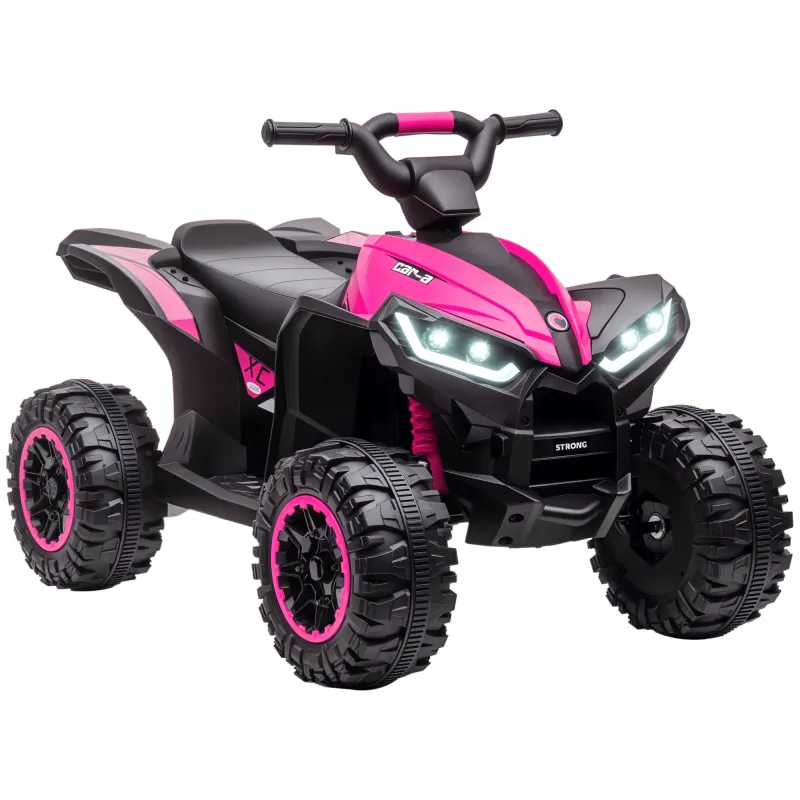 Quad Eléctrico para Niños de 3-5 Años Vehículo Eléctrico a Batería 12V con 2 Motores 83x53x55,5 cm Rosa