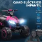 Quad Eléctrico para Niños de 3-5 Años Vehículo Eléctrico a Batería 12V con 2 Motores 83x53x55,5 cm Rosa
