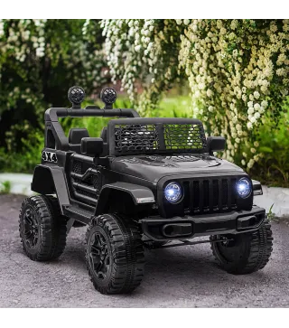 Coche Eléctrico para Niños de +3 Años Vehículo Todoterreno de Batería 12V con Control Remoto 100x65x72 cm Negro
