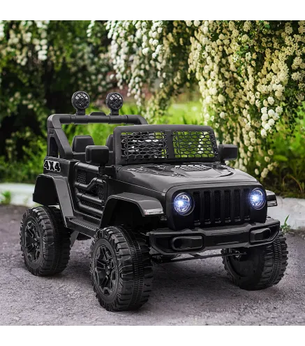 Coche Eléctrico para Niños de +3 Años Vehículo Todoterreno de Batería 12V con Control Remoto 100x65x72 cm Negro