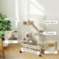 Jaula para Animales Pequeños de 4 Niveles con Ruedas Rampas Cuenco Botella de Agua 69x44x120 cm Beige