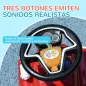 Coche Correpasillos para Niños de 18-36 Meses con 3 Luces Música Volante y Compartimento de Almacenaje 49x24x42 cm Rojo