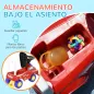 Coche Correpasillos para Niños de 18-36 Meses con 3 Luces Música Volante y Compartimento de Almacenaje 49x24x42 cm Rojo