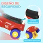 Coche Correpasillos para Niños de 18-36 Meses con 3 Luces Música Volante y Compartimento de Almacenaje 49x24x42 cm Rojo
