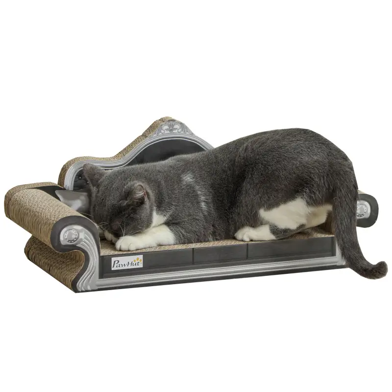 Rascador Cartón para Gatos en Forma de Sofá con Catnip para Interior 56,5x24x26 cm Marrón