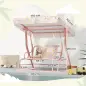 Columpio de Jardín Exterior para Niños de +3 Años con Toldo Ajustable Arnés de Seguridad 112x75x120 cm Rosa