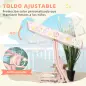 Columpio de Jardín Exterior para Niños de +3 Años con Toldo Ajustable Arnés de Seguridad 112x75x120 cm Rosa