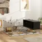 Valla para Mascotas de Bricolaje Parque para Conejos con Nidos Recinto para Conejos para Cobayas Conejos y Erizos Negro
