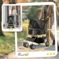 Carrito para Perros Pequeños con Toldo Ajustable Cesta de Almacenaje Portavasos y Ruedas 75x45x97 cm Gris Oscuro