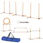 Set Agility para Entrenamiento de Perros con Slalom Obstáculos Ajustables Silbato y Bolsa de Transporte