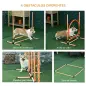 Set Agility para Entrenamiento de Perros con Slalom Obstáculos Ajustables Silbato y Bolsa de Transporte