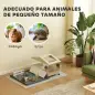 Jaula para Animales Pequeños con Corral Desmontable Cuenco Botella de Agua y Dispensador de Heno 108x71x57 cm Beige