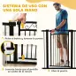 Puerta para Perros con Ancho Ajustable 76-104 cm Barrera de Seguridad con 2 Extensiones y Doble Bloqueo Negro