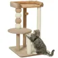 Árbol Rascador para Gatos con Plataforma Torre Escalador para Gatos con Plataforma Cama Postes Bolas 56x54x86 cm Marrón